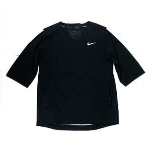 Nike MLB Baseball Cage Hot Jacket Sz M Short Sleeve Shirt Black Mens Medium
